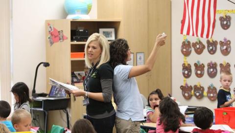 co-teachers in action