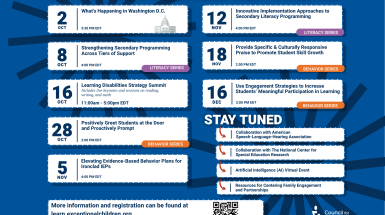 Screenshot of sample promotional calendar of the Professional Development Schedule